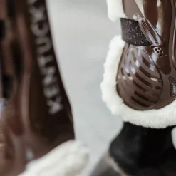 Kentucky Horsewear - Guêtres ouvertes velcro mouton vegan marron x2