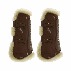 Kentucky Horsewear - Guêtres ouvertes mouton vegan Bamboo Elastic marron x2