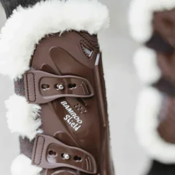 Kentucky Horsewear - Guêtres ouvertes mouton vegan Bamboo Elastic marron x2