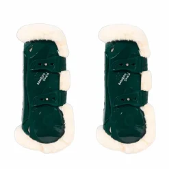 Kentucky Horsewear - Guêtres ouvertes mouton vegan Bamboo Elastic vert foncé x2