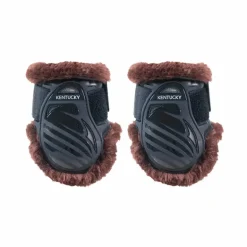 Kentucky Horsewear - Protège-boulets jeunes chevaux mouton vegan noir mouton marron