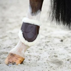 Kentucky Horsewear - Protège-boulets cuir mouton marron