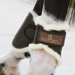 Kentucky Horsewear - Protège-boulets turnout cuir marron