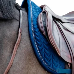 Kentucky Horsewear - Tapis de selle Velvet Pearls jumping marine