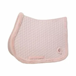 Kentucky Horsewear - Tapis de selle fausse fourrrure tressée vieux rose