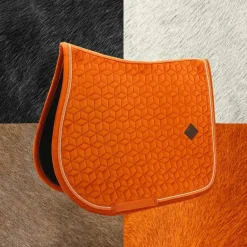 Kentucky Horsewear - Tapis de selle Velvet Jumping Orange