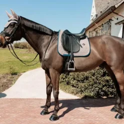 Kentucky Horsewear - Tapis de dressage pied de poule bordeaux/ navy