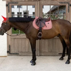 Kentucky Horsewear - Tapis de selle Velvet Printing check rouge