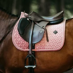 Kentucky Horsewear - Tapis de selle Velvet Jumping Vieux rose