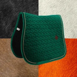 Kentucky Horsewear - Tapis de selle Velvet Jumping Vert Foncé