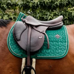 Kentucky Horsewear - Tapis de selle Velvet Jumping Vert Foncé