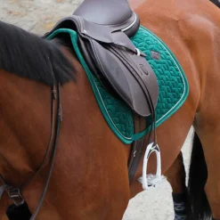 Kentucky Horsewear - Tapis de selle Velvet Jumping Vert Foncé