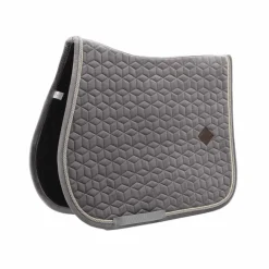 Kentucky Horsewear - Tapis de selle Basic Velvet jumping gris