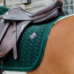 Kentucky Horsewear - Tapis de selle Velvet Pearls vert sapin