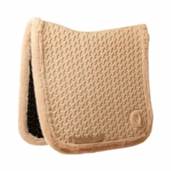 Kentucky Horsewear - Tapis de dressage fausse fourrrure tressée beige