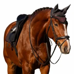 LeMieux - Bonnet anti-mouches Classic Cinder gris/ bordeaux