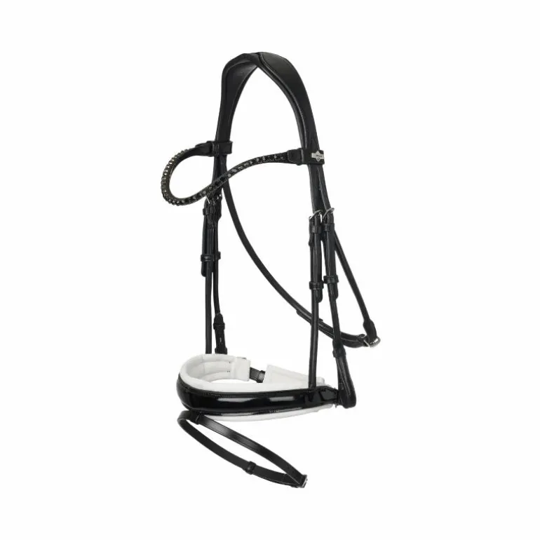 LeMieux - Bridon de dressage Kudos Patent noir/ blanc