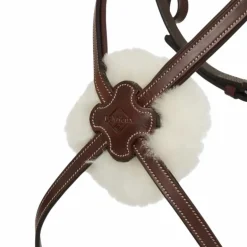 LeMieux - Bridon muserolle croisée Arika havane/ argent