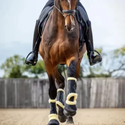 LeMieux - Guêtres de dressage Motionflex avec fourrure noir/ naturel