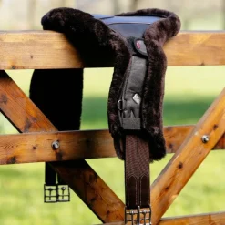 LeMieux - Housse de sangle à bavette longue Anatomic en laine mérinos+ marron