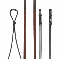 LeMieux - Rênes doublées Hunter havane/ argent