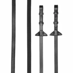 LeMieux - Rênes en caoutchouc doublées sur la moitié Rubber Half noir/ argent