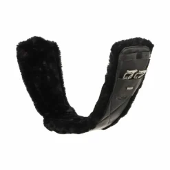 LeMieux - Sangle courte de dressage cuir doublure amovible en laine Arika noir