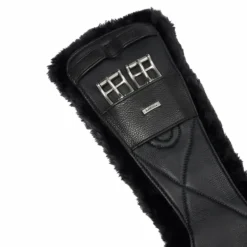 LeMieux - Sangle courte de dressage cuir doublure amovible en laine Arika noir