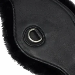 LeMieux - Sangle courte de dressage cuir doublure amovible en laine Arika noir
