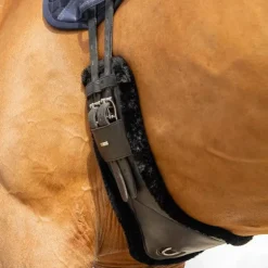 LeMieux - Sangle courte de dressage cuir doublure amovible en laine Arika noir