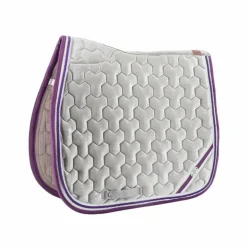 Les poneys de Zoé - Tapis de selle #Ponyboom gris perle/ violet