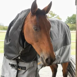 Loveson - Couverture d'extérieur Turnout Plus noir/ gris 100g