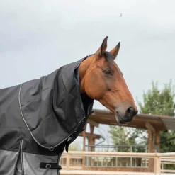 Loveson - Couverture d'extérieur Turnout Plus noir/ gris 200g