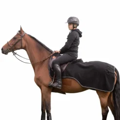 Paddock Sports - Couvre-reins polaire Diagonal noir