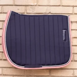 Paddock Sports - Tapis de selle Verticali marine/rose