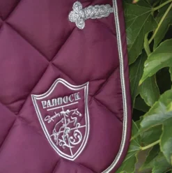 Paddock Sports - Tapis de selle prems écusson prune