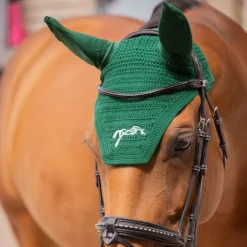 Pénélope - Bonnet pour chevaux coton vert foncé