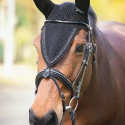 Pénélope - Bonnet pour chevaux long Strass noir