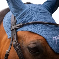Pénélope - Bonnet pour chevaux coton bleu lagon
