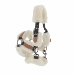 Pénélope - Licol mouton et cuir noir/ beige