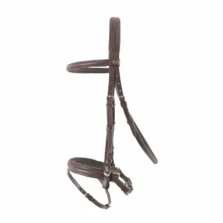 TdeT - Bridon et rênes Kessel muserolle Pull-back havane foncé