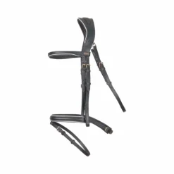 TdeT - Bridon et rênes têtière anatomique Velazquez noir/blanc