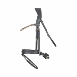 TdeT - Bridon et rênes têtière anatomique Hopper noir/dore