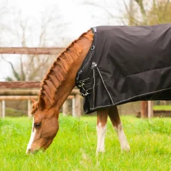 TdeT - Couverture de pré Stretch Neck® noir/gris 300g