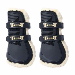 TdeT - Guêtres ouvertes doublés mouton synthétique noir x2