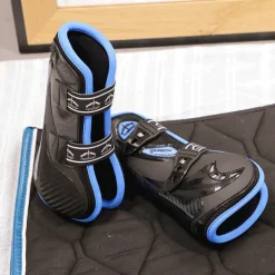 Veredus - Guêtres ouvertes Carbon Gel Vento Color Edition Noir/ Bleu x2